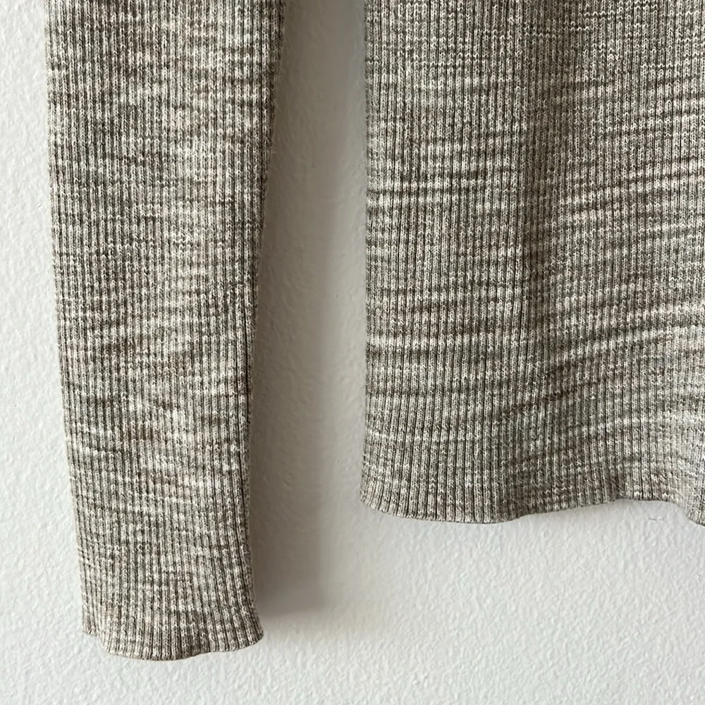 Tibi Printed Combed Cotton Sweater in Brown Crew Neck Fitted‎ Pullover size XXS